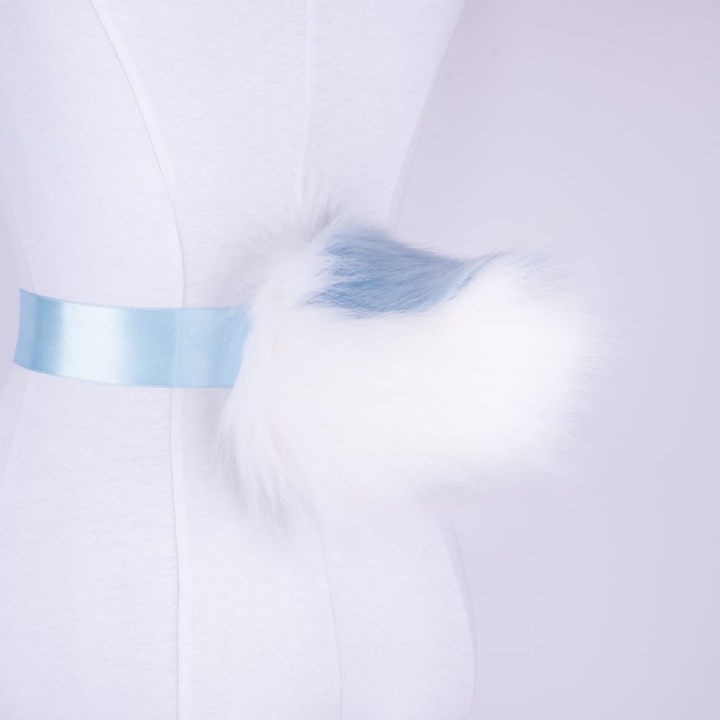 White and Blue Bunny Tail