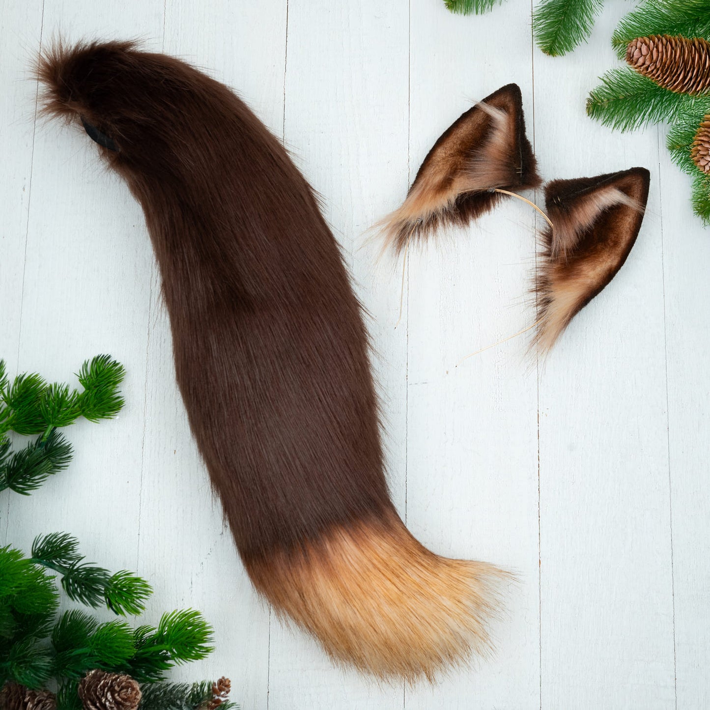 Brown Fox Ears and Tail Set