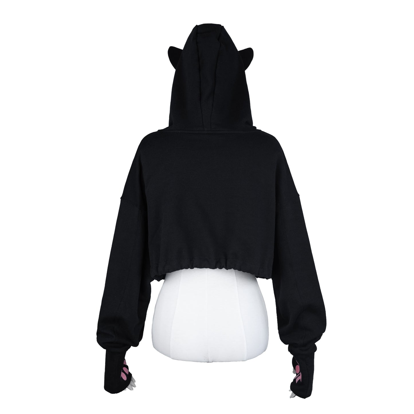 NEKO crop hoodie (black and pink)