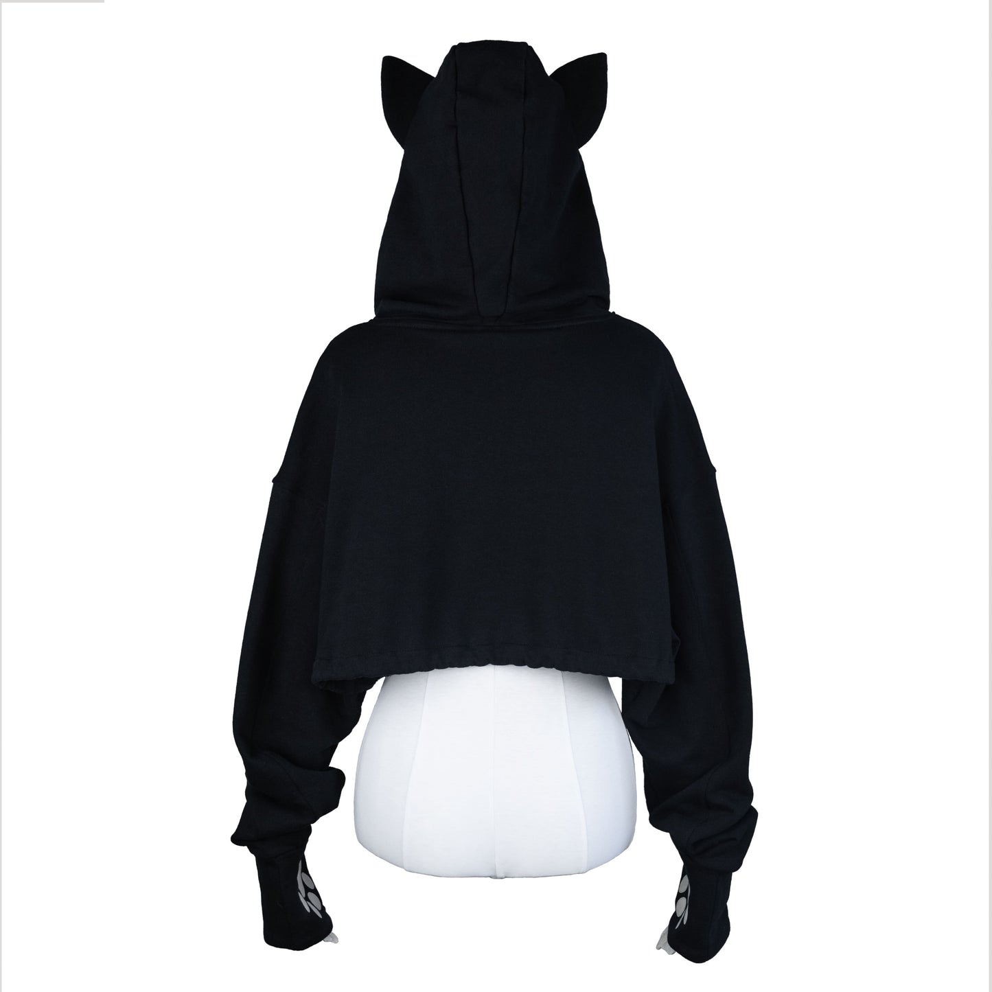 NEKO crop hoodie (black and white)