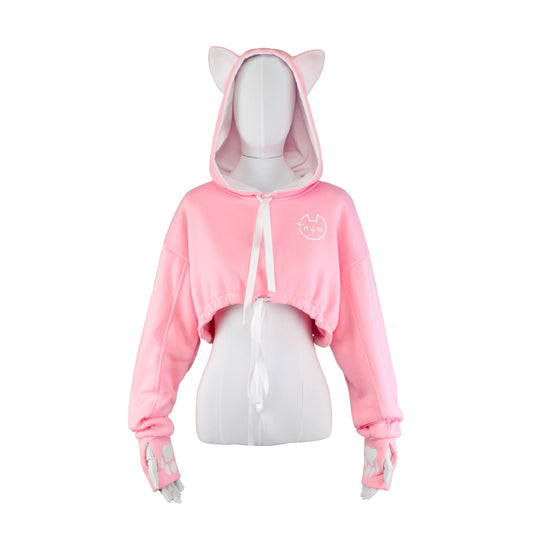 NEKO crop hoodie (pink)