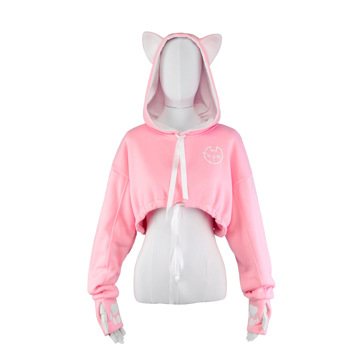 NEKO crop hoodie (black and white)