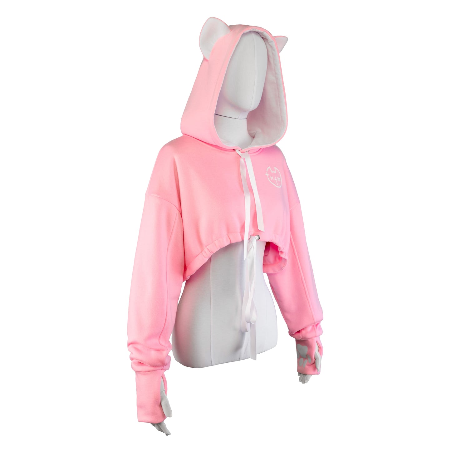 NEKO crop hoodie (black and white)