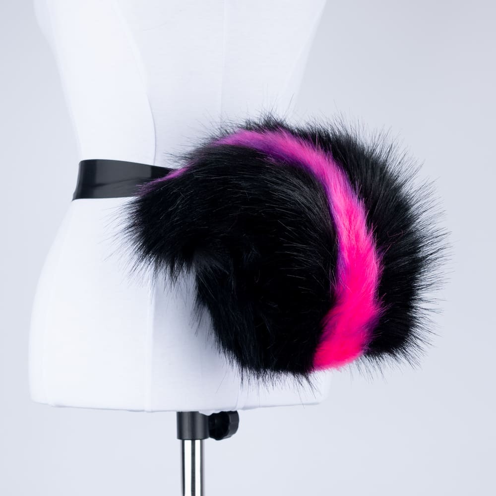 Black and Hot Pink Puppy Ears and Tail Set