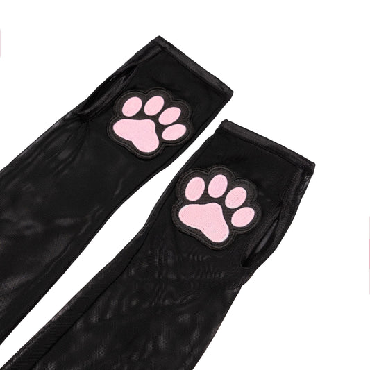 Black and Pink Kitten Mittens