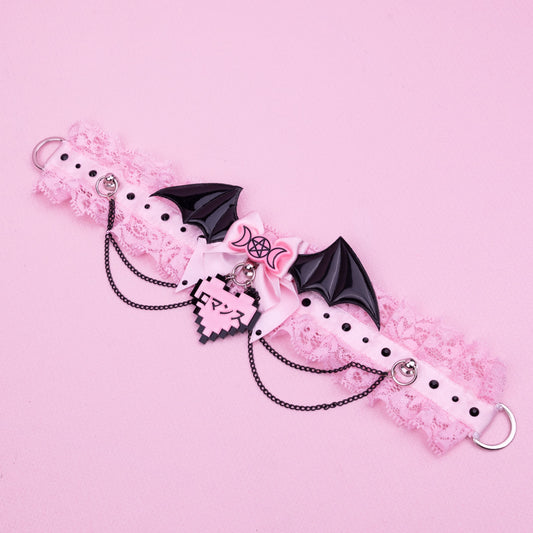 Pink Bat Witch Choker