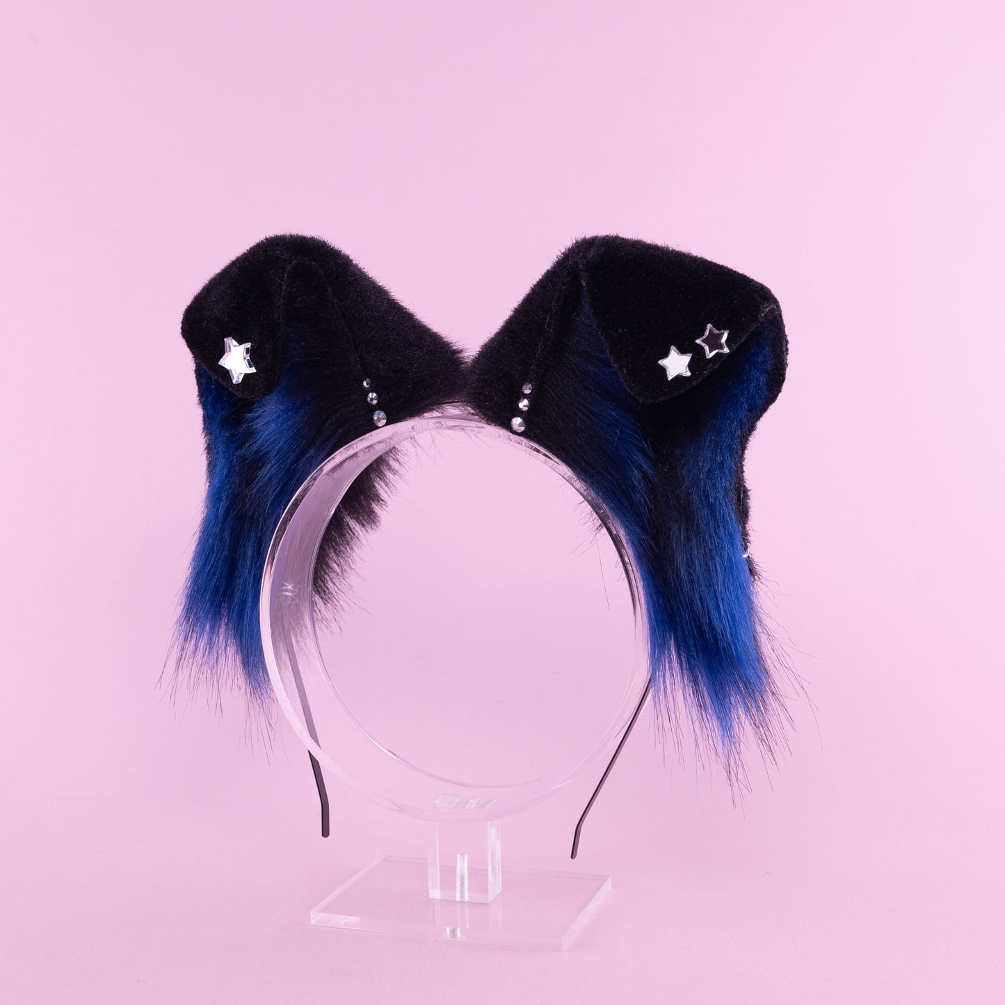 Blue and Black Starry Puppy Ears and Tail Set