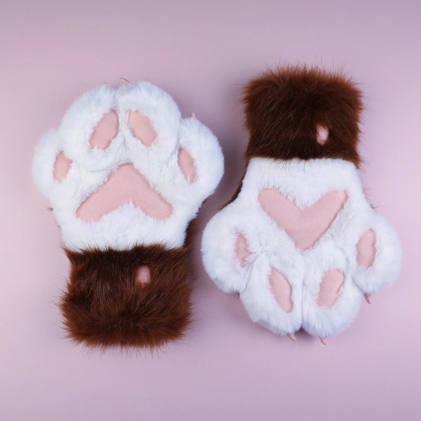 Brown Kitten Paws Gloves