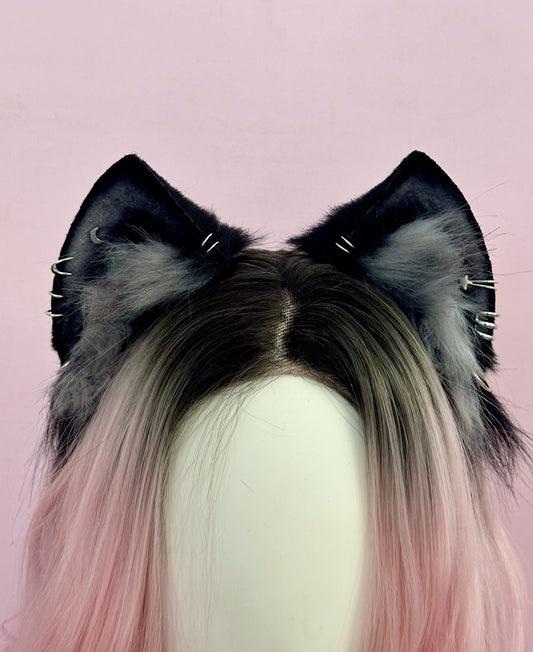 Black and Grey Kitten Ears RFS