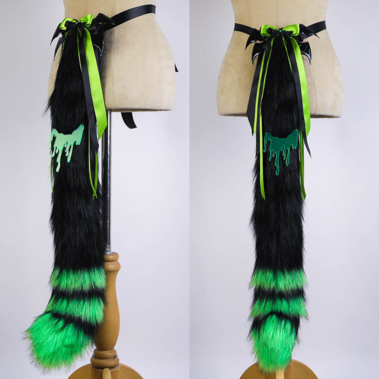 Green Spooky Kitty Ears and Tail Set