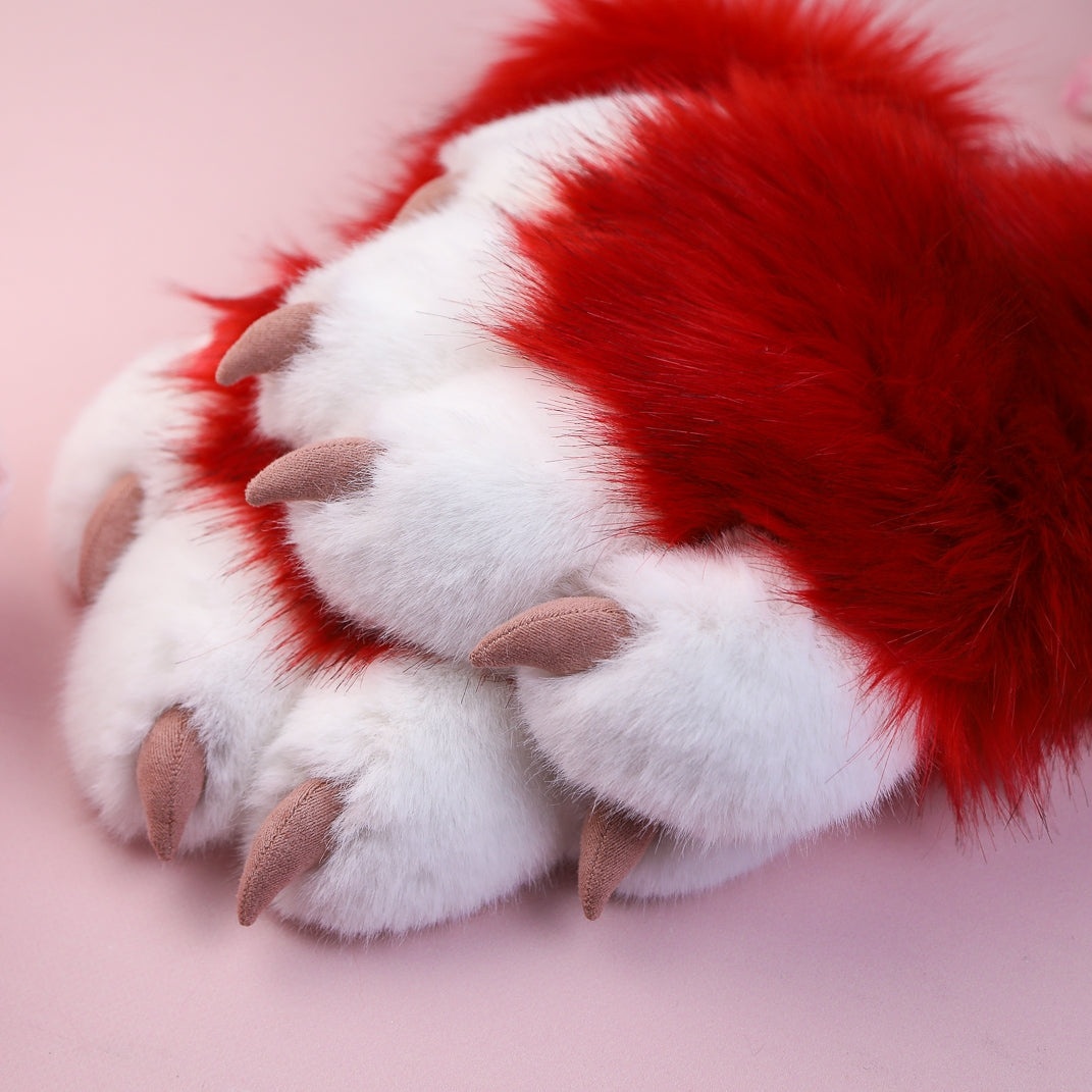 Red Kitten Paws Gloves