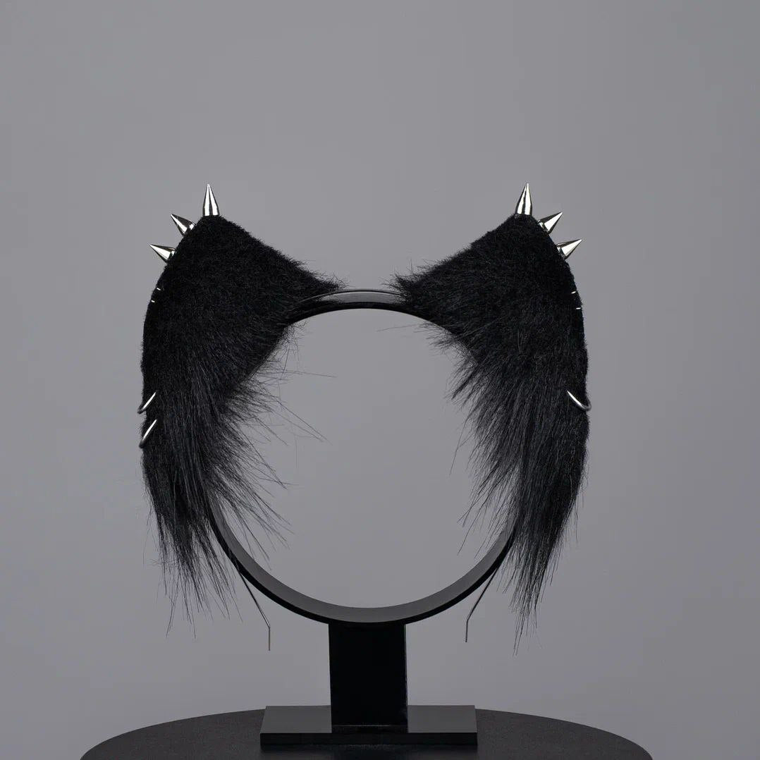 Spiked Black Kitten Ears