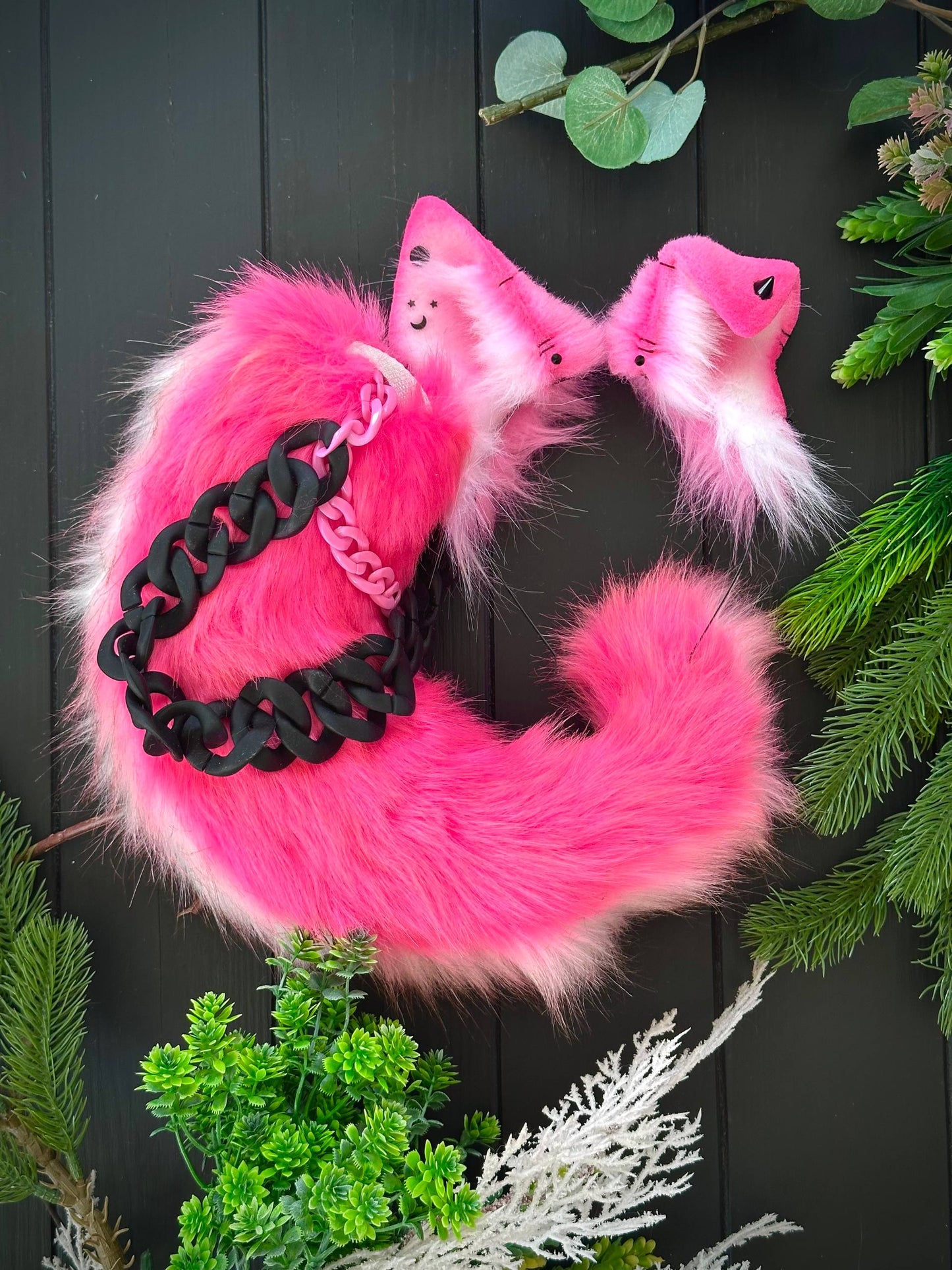 Pink Punky Puppy Ears and Tail set RFS