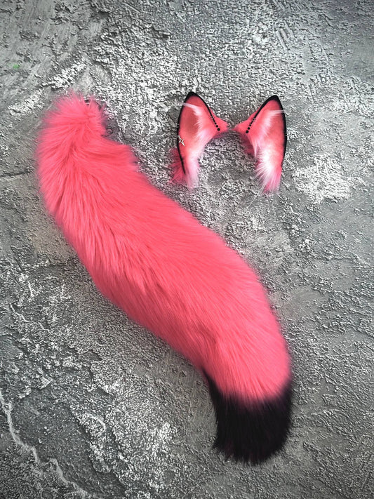 Pink Fox Ears and Tail Set RFS