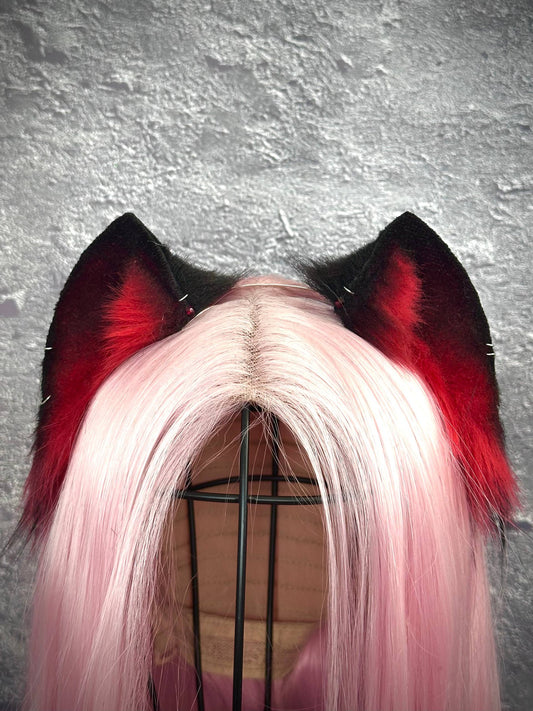Black and Red Mini Kitten Ears RFS