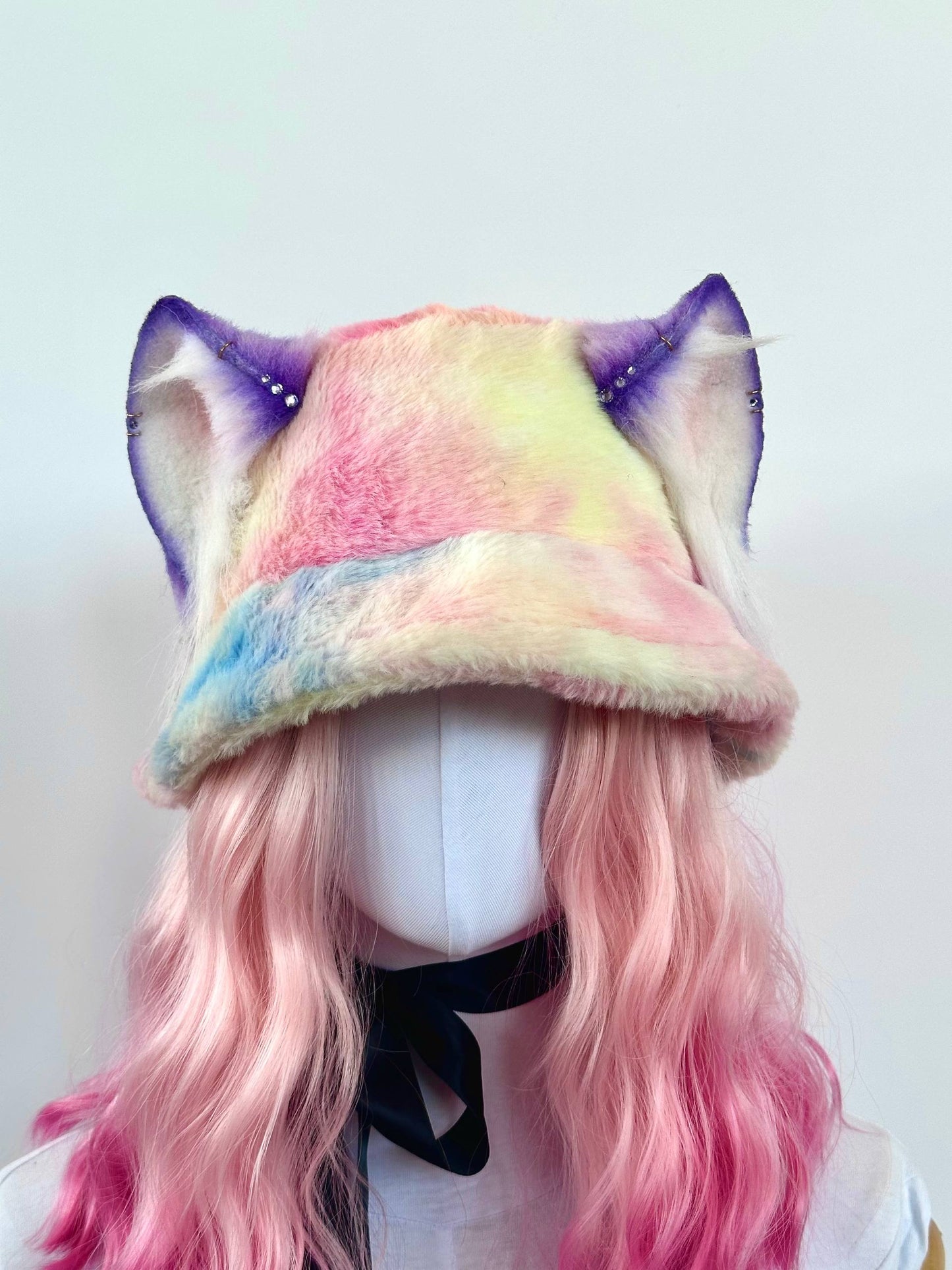 Pastel Rainbow Fluffy Hat RFS
