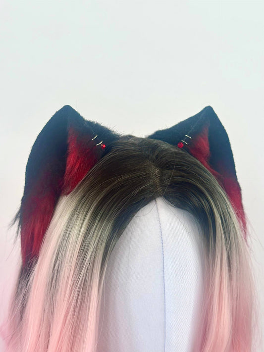 Red and Black Kitten Ears RFS