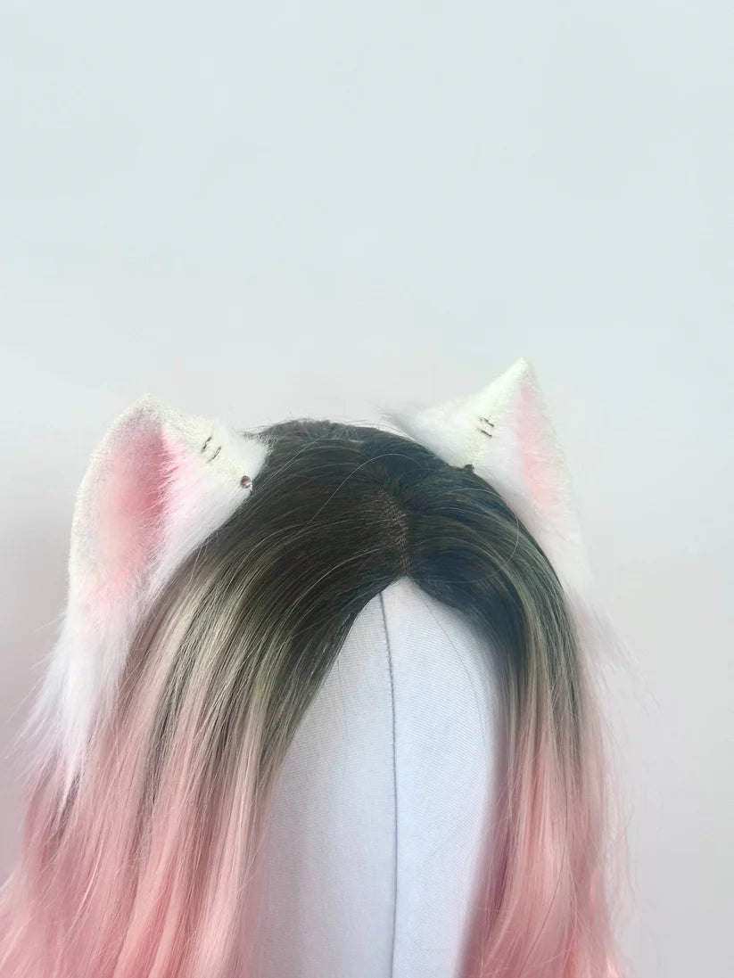 White Kitten Ears and Tail Set RFS
