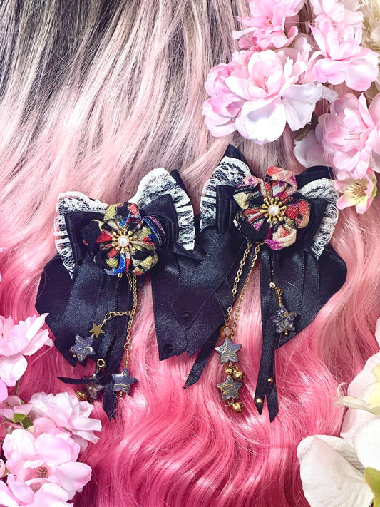 Black Kanzashi Bows