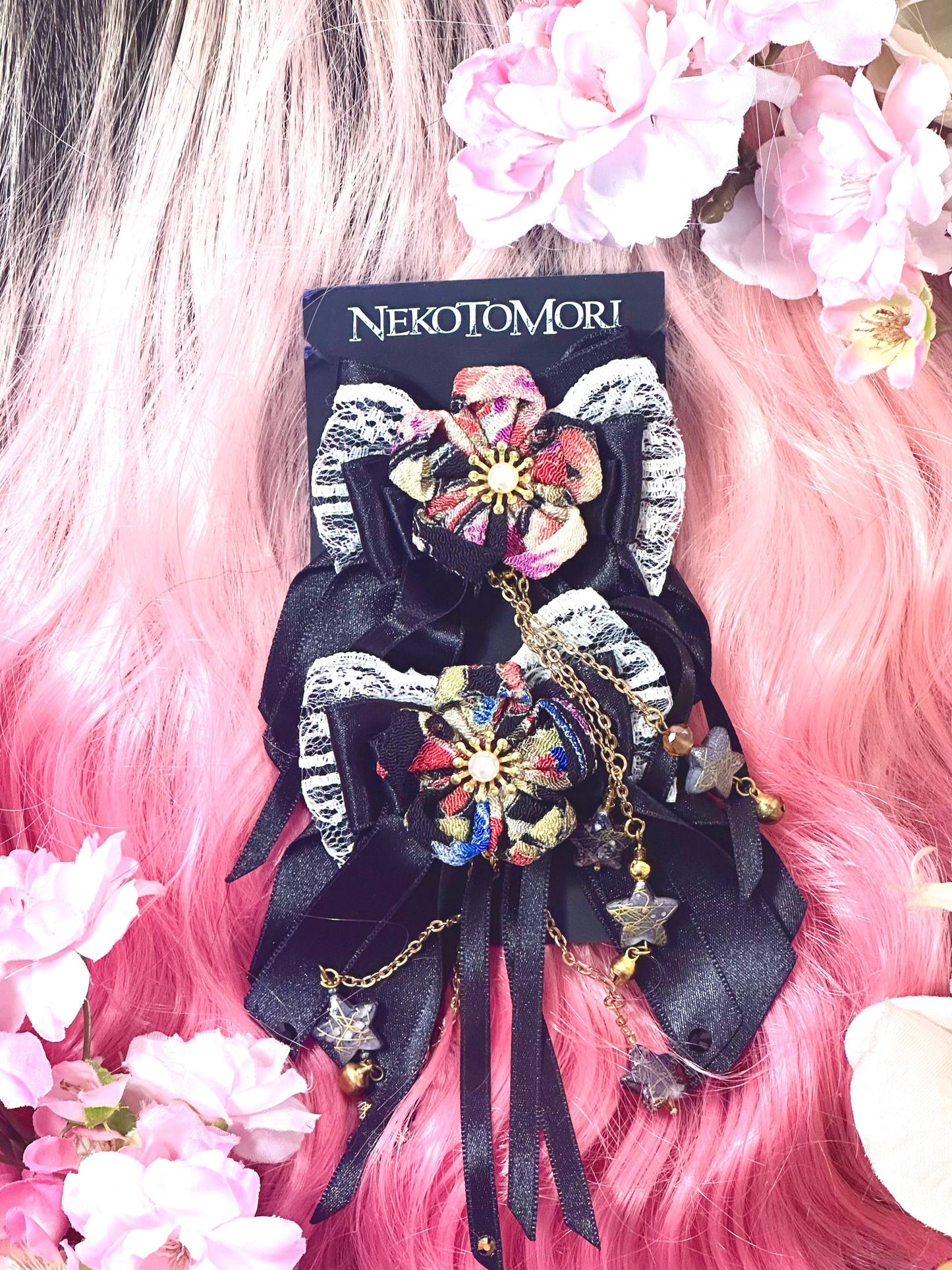 Black Kanzashi Bows