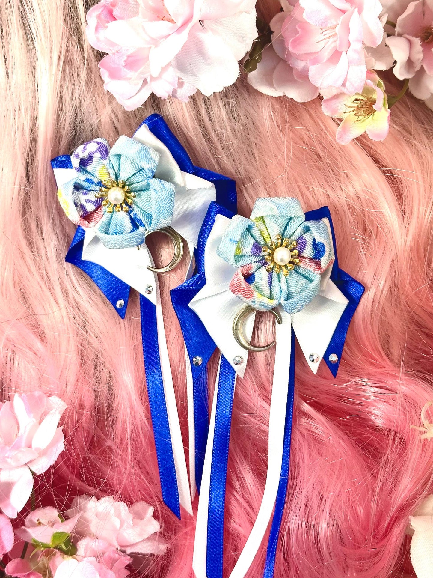 Moonlight Kanzashi Bows