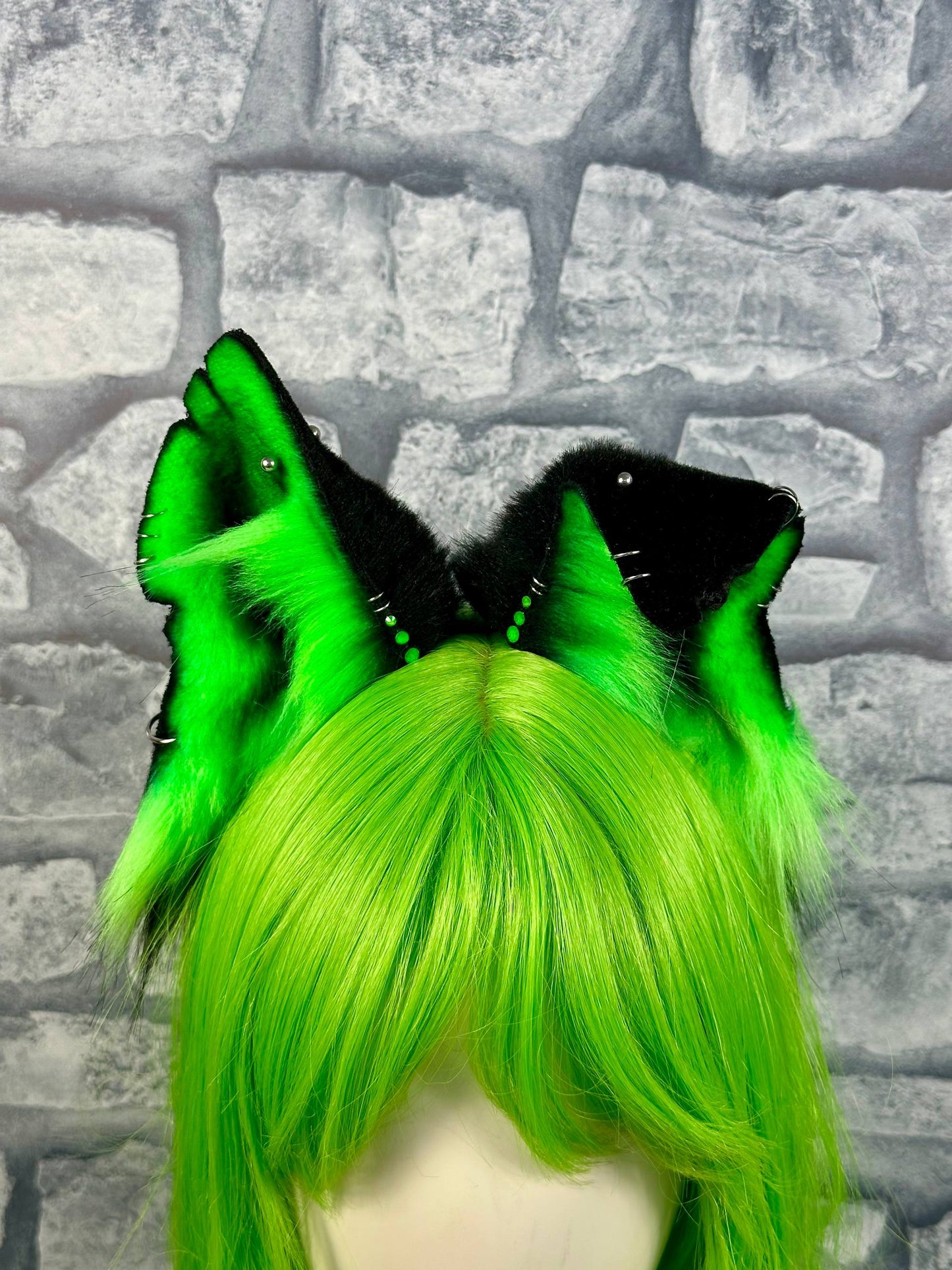 Neon Green Puppy Ears and Tail Set