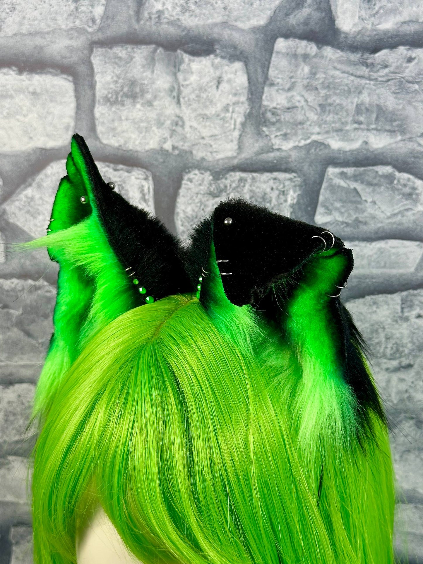 Neon Green Puppy Ears and Tail Set