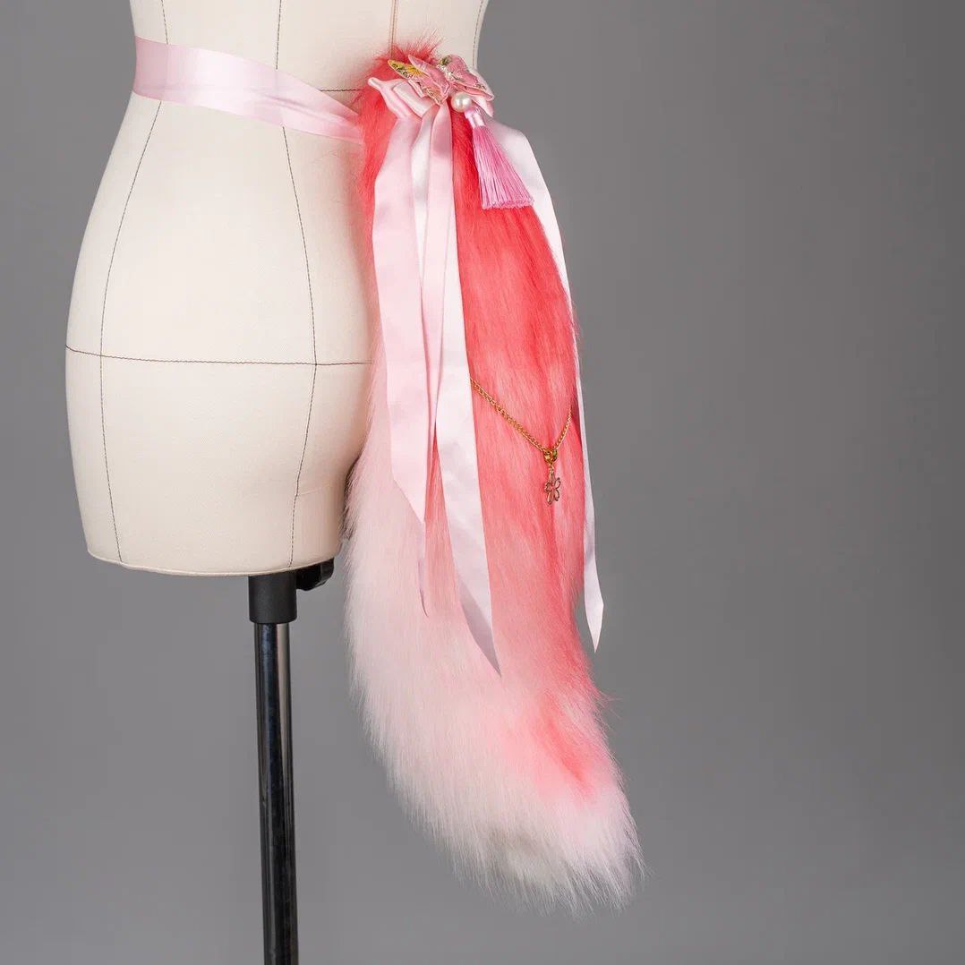 Red and pink Kitsune Tail