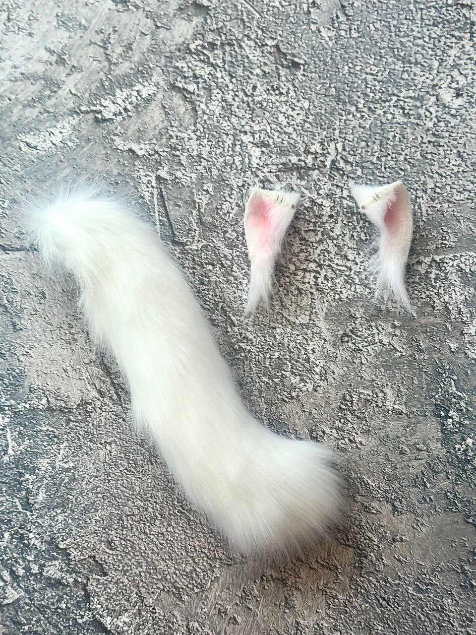 White Kitten Ears and Tail Set RFS