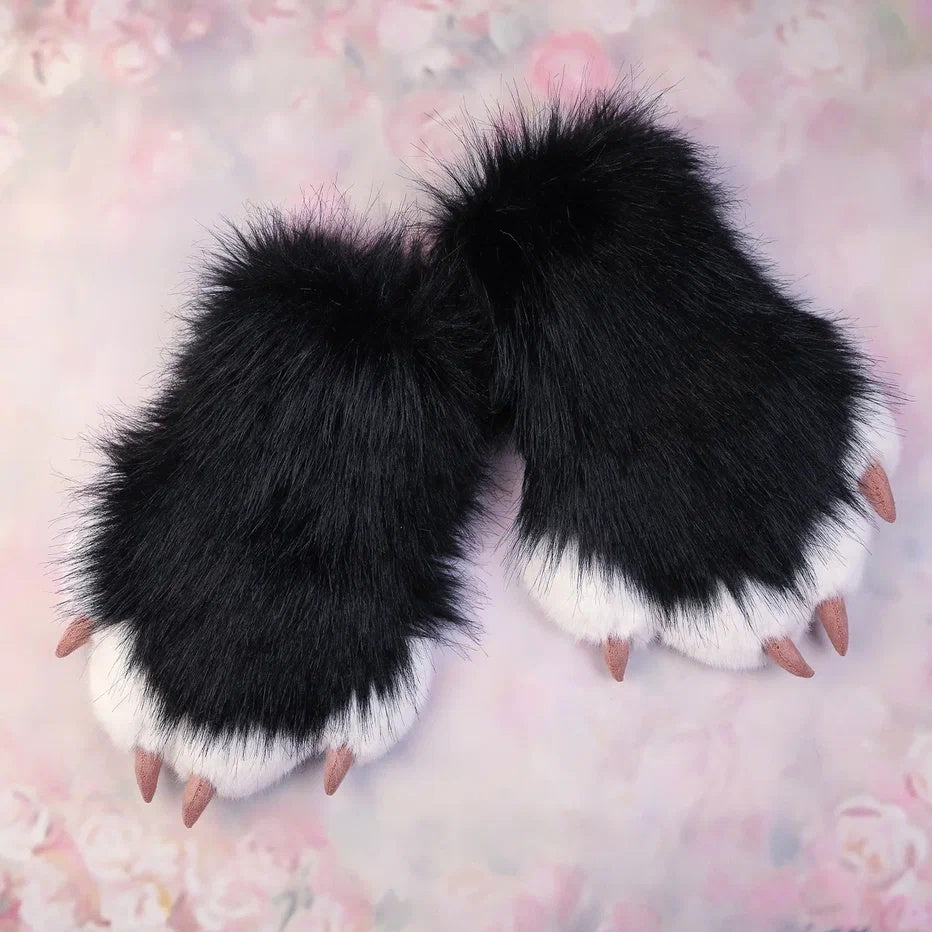 Black Kitten Paws Gloves