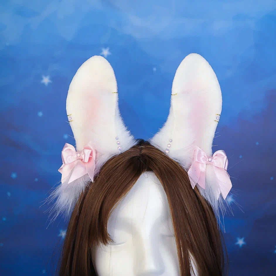 White Bunny Ears and Tail Set