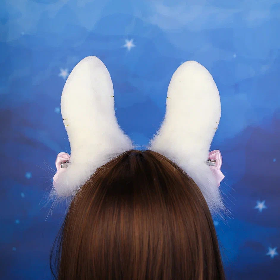 White Bunny Ears and Tail Set