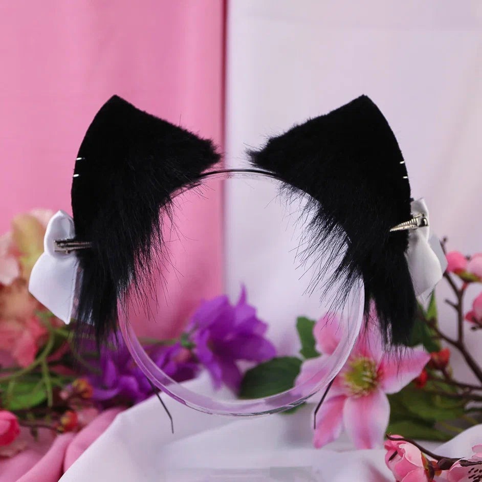 Black Kitten Ears and Tail Set