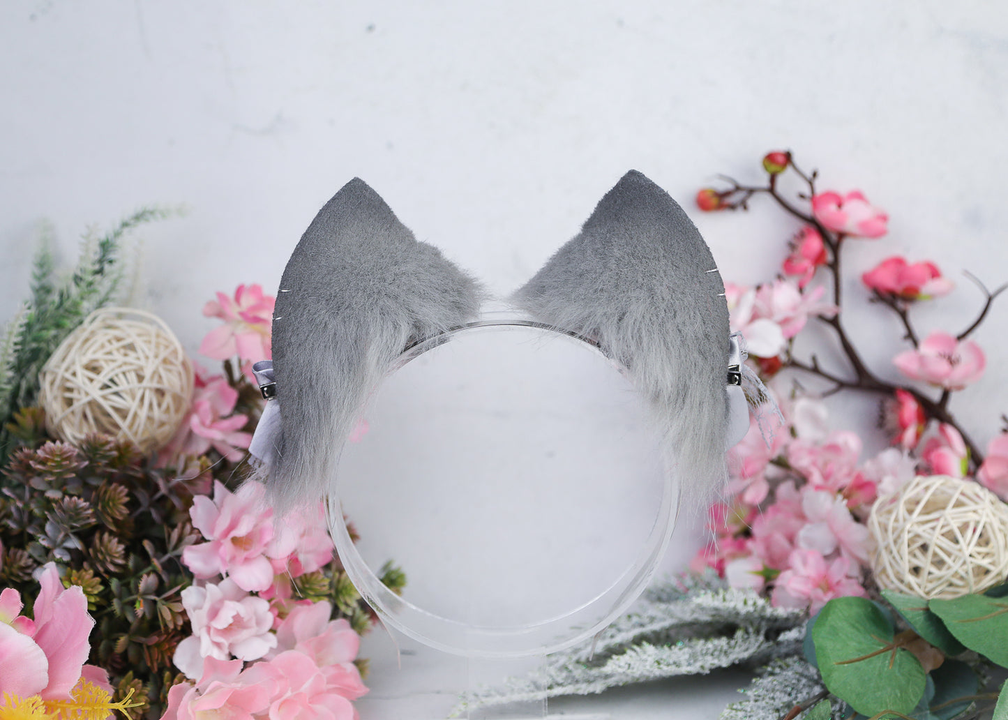 Grey Cat Ears and Tail Set