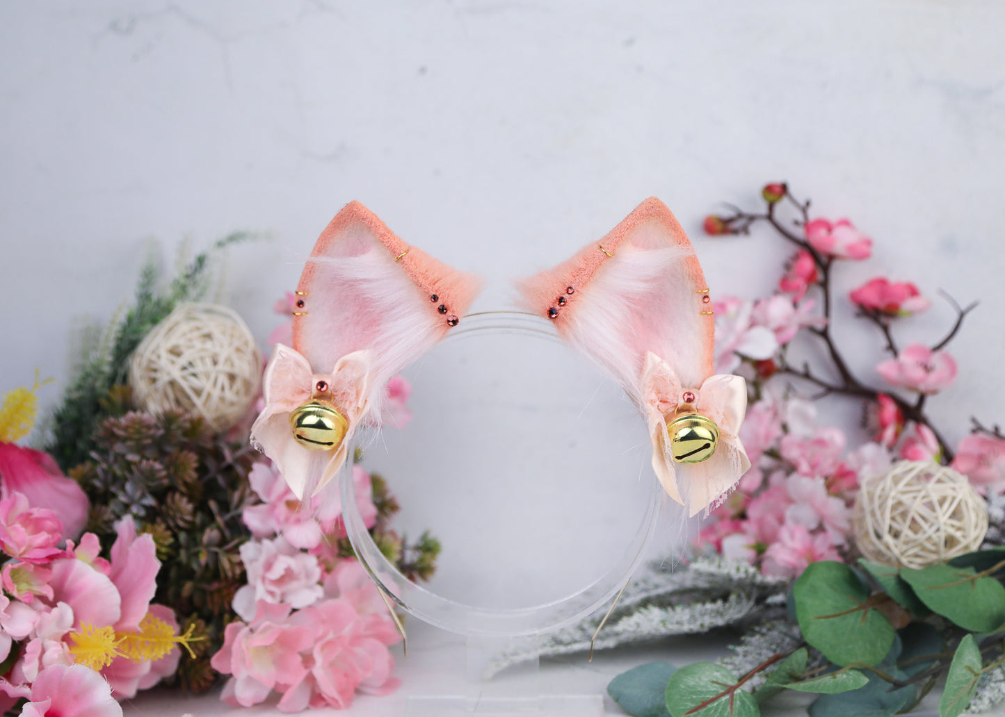 Peachy Cat Ears and Tail Set