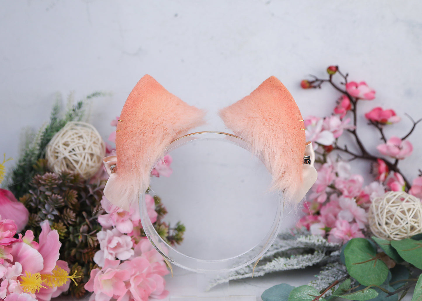 Peachy Cat Ears and Tail Set