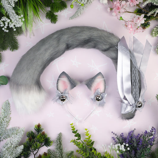 Grey Cat Ears and Tail Set