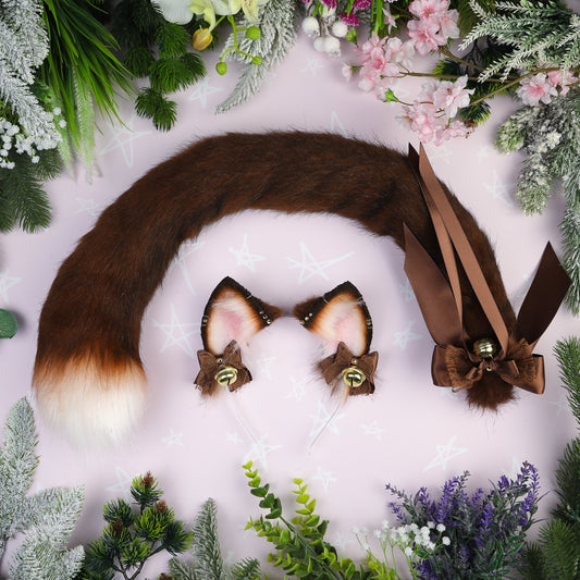 Brown Cat Ears and Tail Set