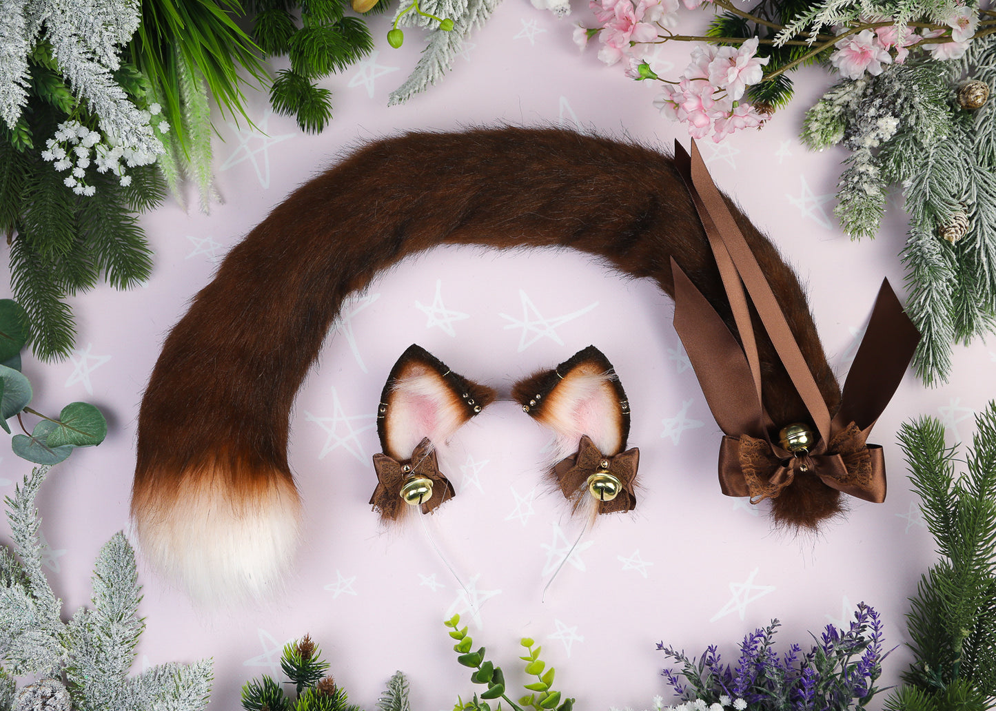 Brown Cat Ears and Tail Set