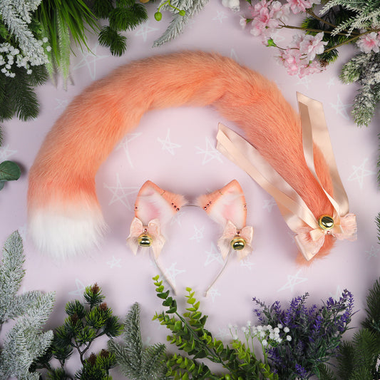 Peachy Cat Ears and Tail Set