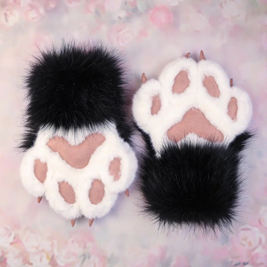 Black Kitten Paws Gloves